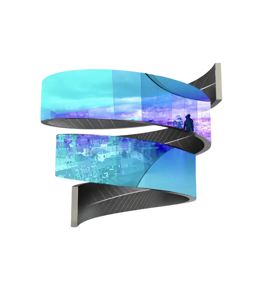 Pantalla LED curva para arquitectura comercial